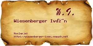 Wiesenberger Iván névjegykártya